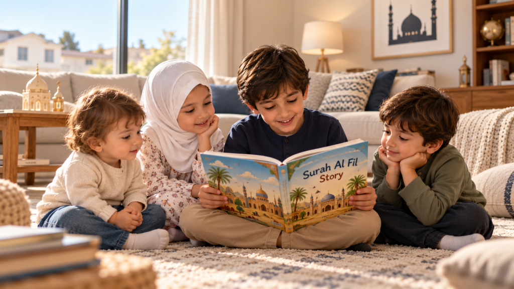 Surah Al Fil story in English bedtime reading for children 