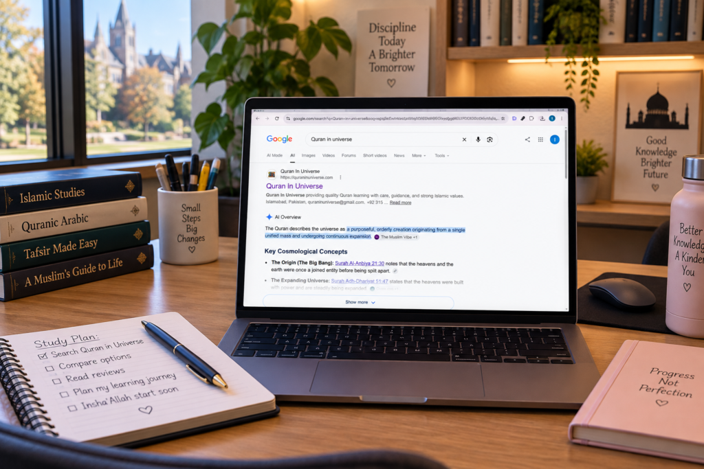 Flexible online Quran classes for college students